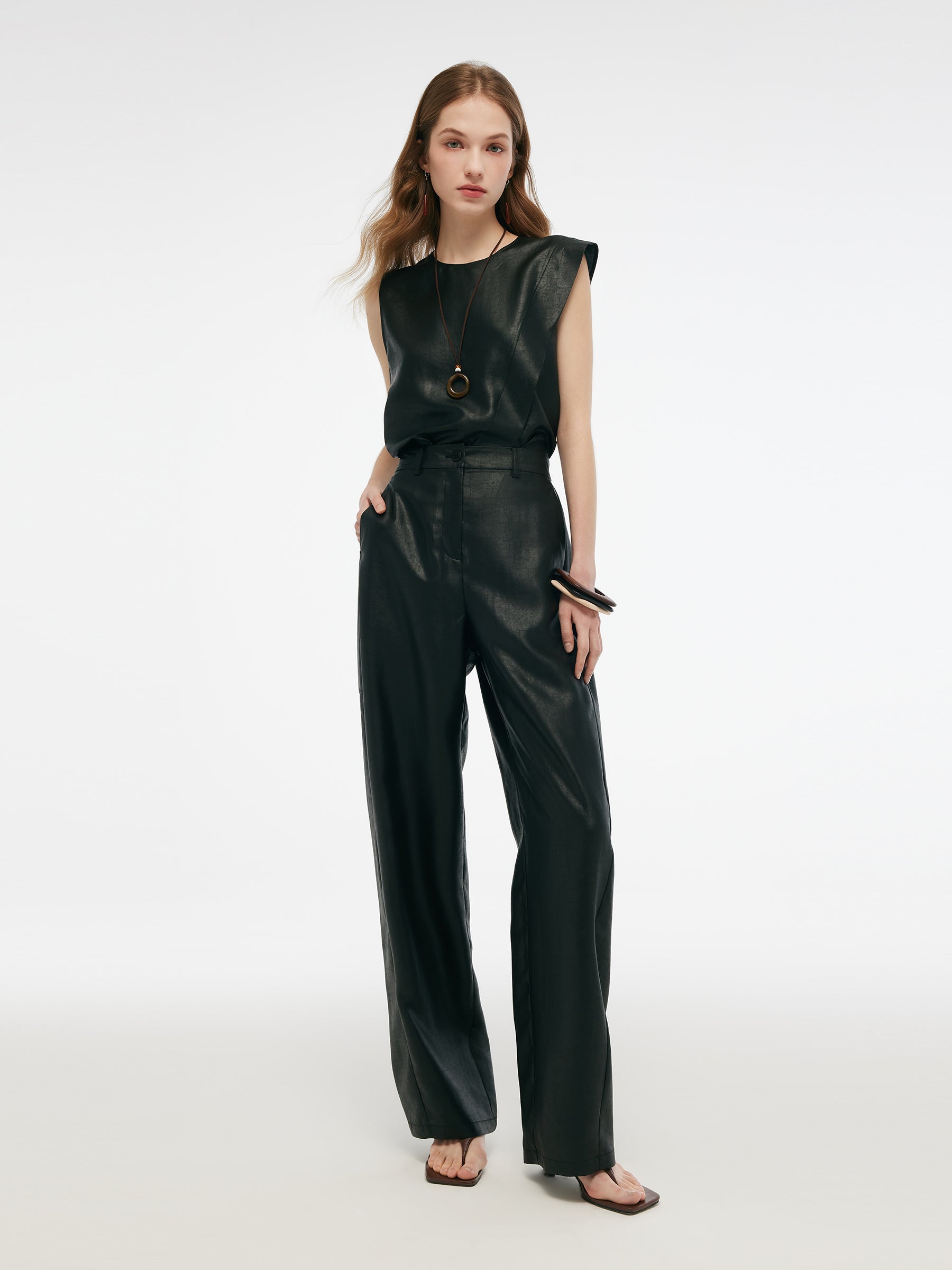 16MM Xiang Yun Silk Women Barrel Leg Pants GOELIA