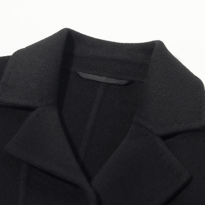 Pure Double-Faced Wool Mid-length Notched Lapel Coat GOELIA