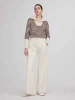 Drawstring Waist Wide Leg Women Knit Pants GOELIA