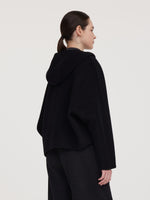Tencel Wool Blend Double-Faced Hooded Women Jacket GOELIA