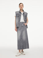 [Preview] Lyocell Cotton Blend Denim Women Column Skirt GOELIA