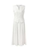 Acetate Faux Two-Piece Women Sleeveless Midi Dress GOELIA