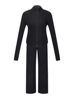 [Preview] Double-Brushed Stretch Zip Jacket And Pants Two-Piece Set GOELIA