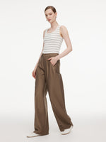 Tencel Cotton Blend Women Curved Leg Pants GOELIA
