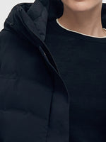 Hooded Goose Down Coat With Knit Cuff GOELIA