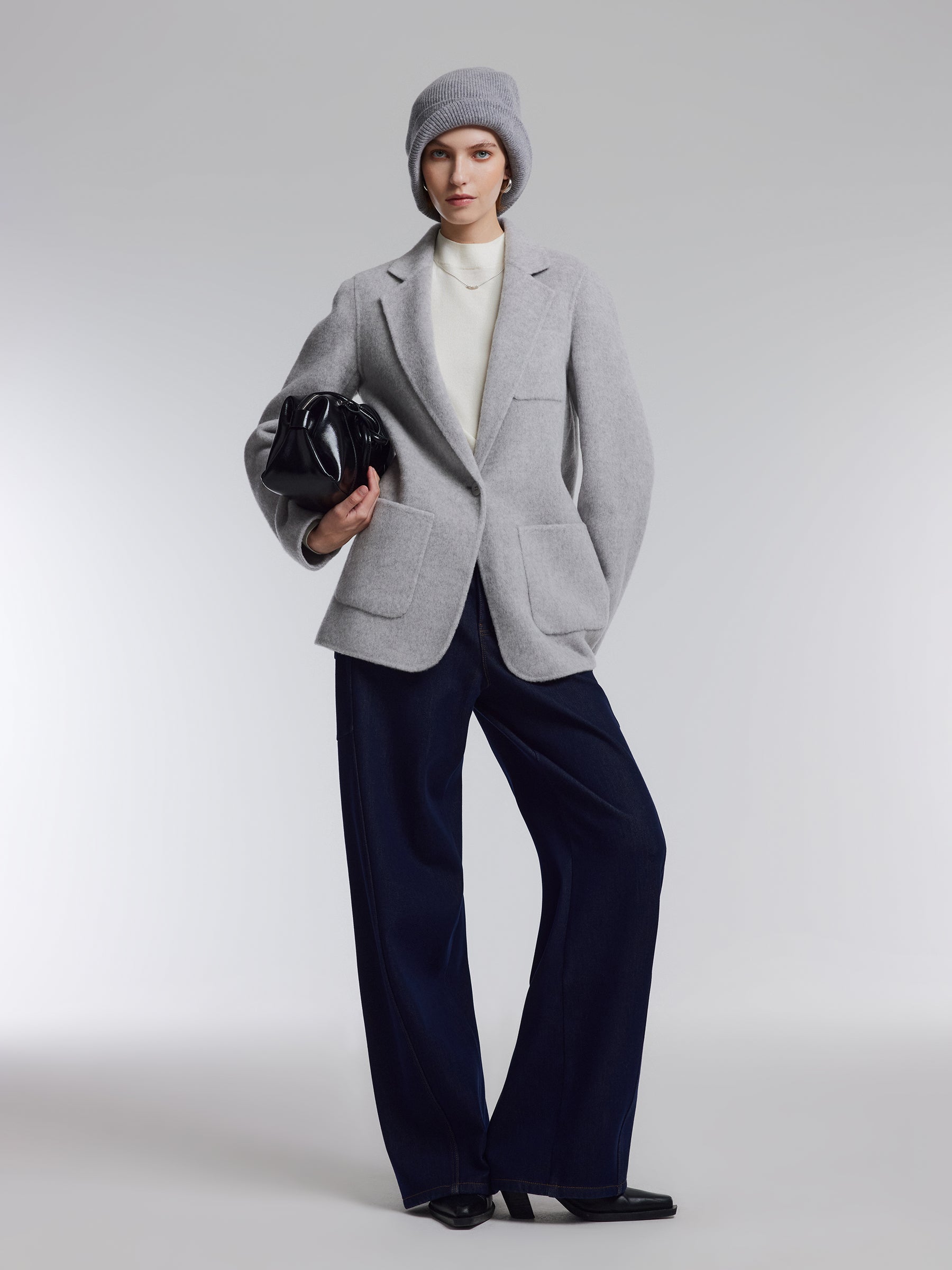 Yak Silk Wool Blend Double-Faced Women Blazer GOELIA