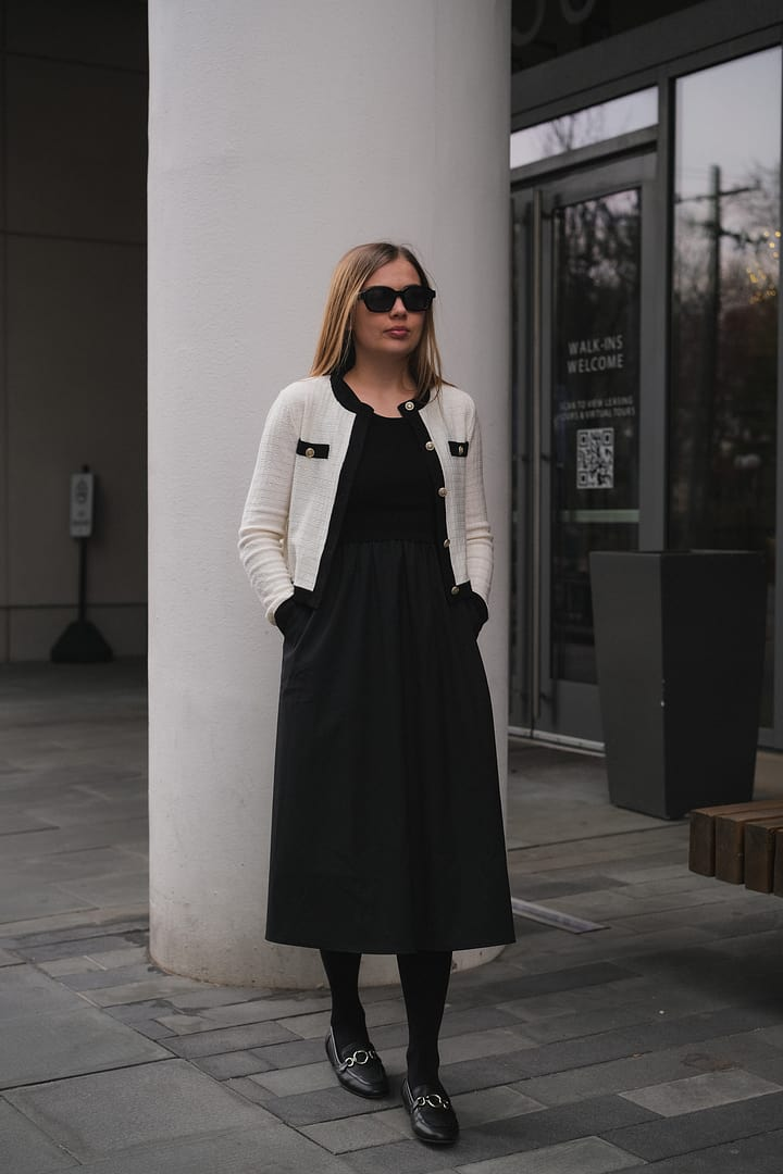slim fit dress slacks Cardigan Midi Dress in Modal Knit – Anemos main image 0
