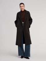 Cashmere Wool Blend Double-Faced Unisex Wrap Overcoat GOELIA