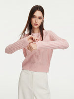 100% Wool Cable Knit Women Sweater GOELIA