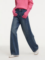 Denim Fleece Lined Women Tapered Jeans GOELIA