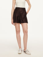 Tencel Linen Blend Women A-Line Shorts GOELIA