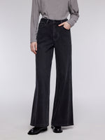 [Preview] Denim Fleece-Lined Women Straight Leg Flare Jeans GOELIA