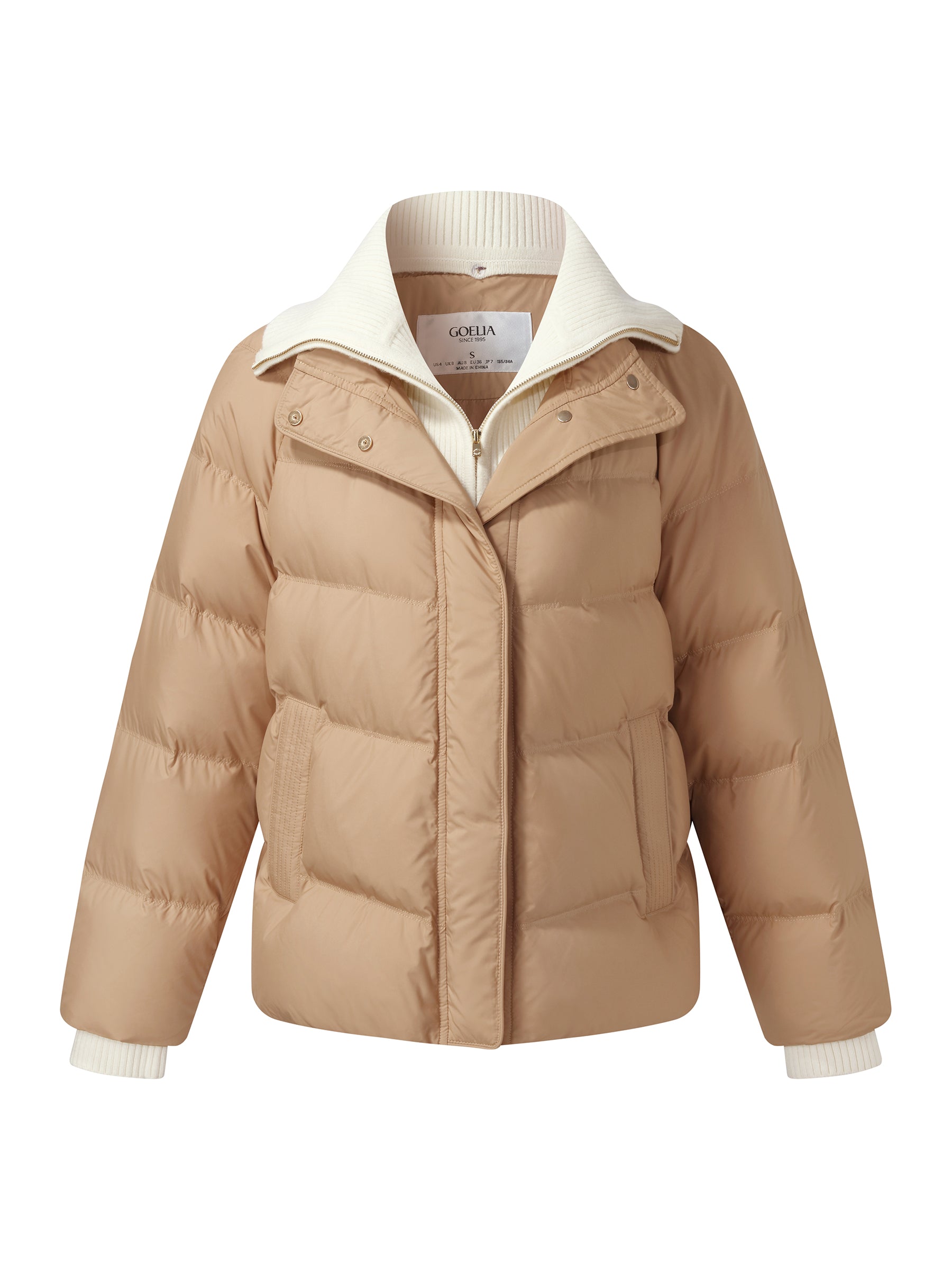 [Preview] Windproof Goose Down Jacket With Detachable Knit Collar GOELIA