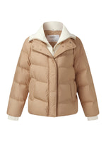 Windproof Goose Down Jacket With Detachable Knit Collar GOELIA