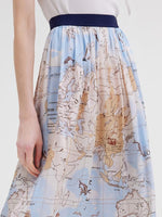 19 Momme Silk Map Printed Skirt GOELIA