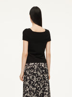 Lyocell Blend Off Shoulder Women Knit Top With Detachable Magnetic Flower GOELIA