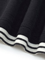 100% Wool Faux Two-Piece Women Knit Top GOELIA