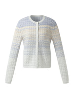 Cotton Blue And White Gradient Stripe Women Cardigan GOELIA