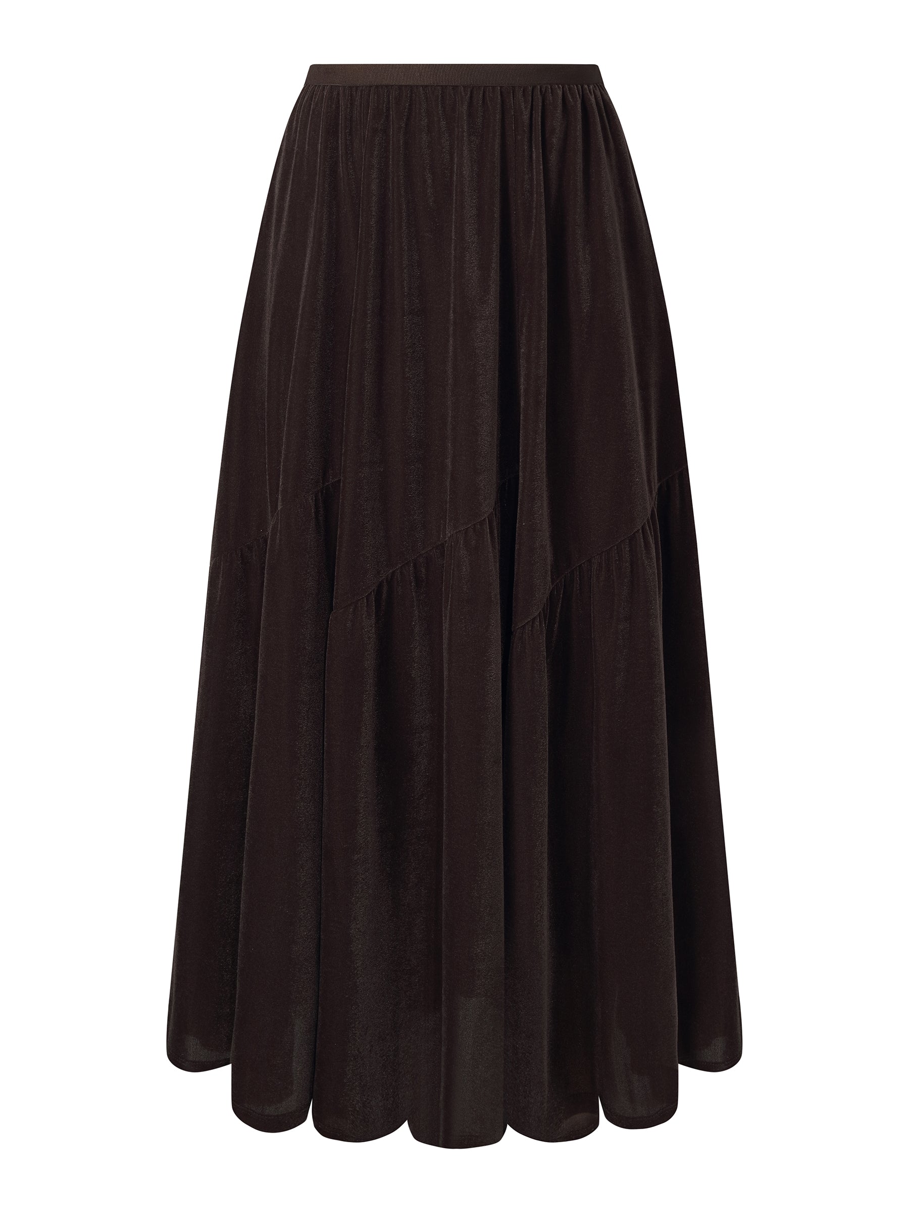 [Preview] Velvet A-Line Elastic Waist Women Skirt GOELIA