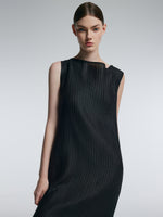 14MM Gambiered Canton Gauze Women Textured Stretch Sleeveless Maxi Dress GOELIA