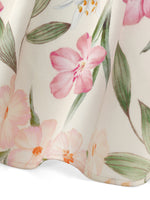19MM Mulberry Silk Floral Print Women Maxi Dress With Ribbon GOELIA
