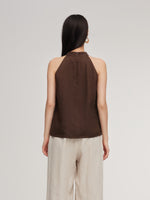 100% Linen Women Halter Tank Top GOELIA