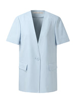 100% Acetate Women Short Sleeve Blazer GOELIA