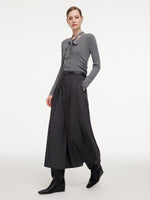 A-Line Pleated Women Culottes With Belt GOELIA