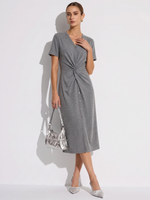 Twist Front V-Neck Women Knit Maxi Dress GOELIA
