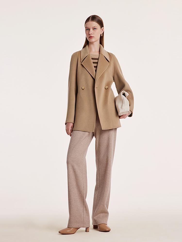 Mulberry Silk Wool Double-Faced Coat GOELIA