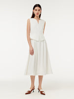 Acetate Faux Two-Piece Women Sleeveless Midi Dress GOELIA