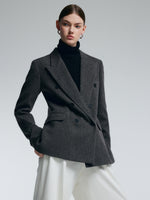 100% Merino Wool Women H-Line Blazer GOELIA