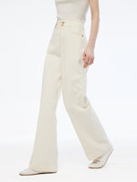 Denim High Waisted Women Loose Fit Straight Jeans GOELIA