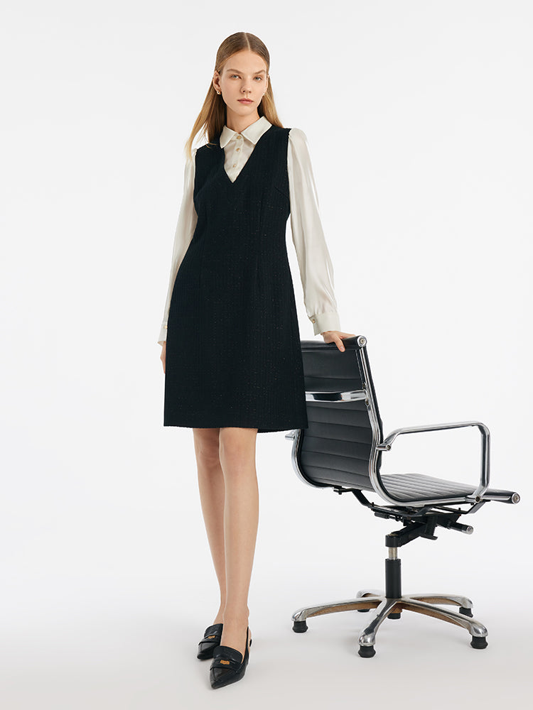 Double-Layer Patchwork Women Mini Dress GOELIA