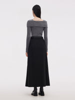 H-Line Pleated Women Skirt With Belt GOELIA