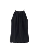 Triacetate Halter Women Tank Top With Detachable Chain GOELIA