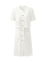 Triacetate Faux-Layered Single-Breasted Women Mini Dress GOELIA