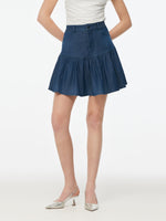 Denim Stretch Women Ruffle Mini Skirt GOELIA