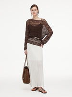 Cotton Blend Open-Knit Top And Camisole Two-Piece Set GOELIA