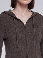 [Preview] 100% Wool Two-Way Zip Women Hooded Cardigan GOELIA