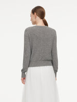 Hand-Sewn Bow Beaded Button Women Cardigan GOELIA