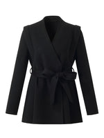 Tencel Wool Women Mid-Length Wrap Coat GOELIA