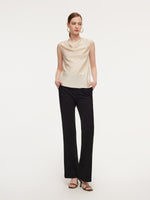 22MM Mulberry Silk Cowl Neck Women Tank Top GOELIA