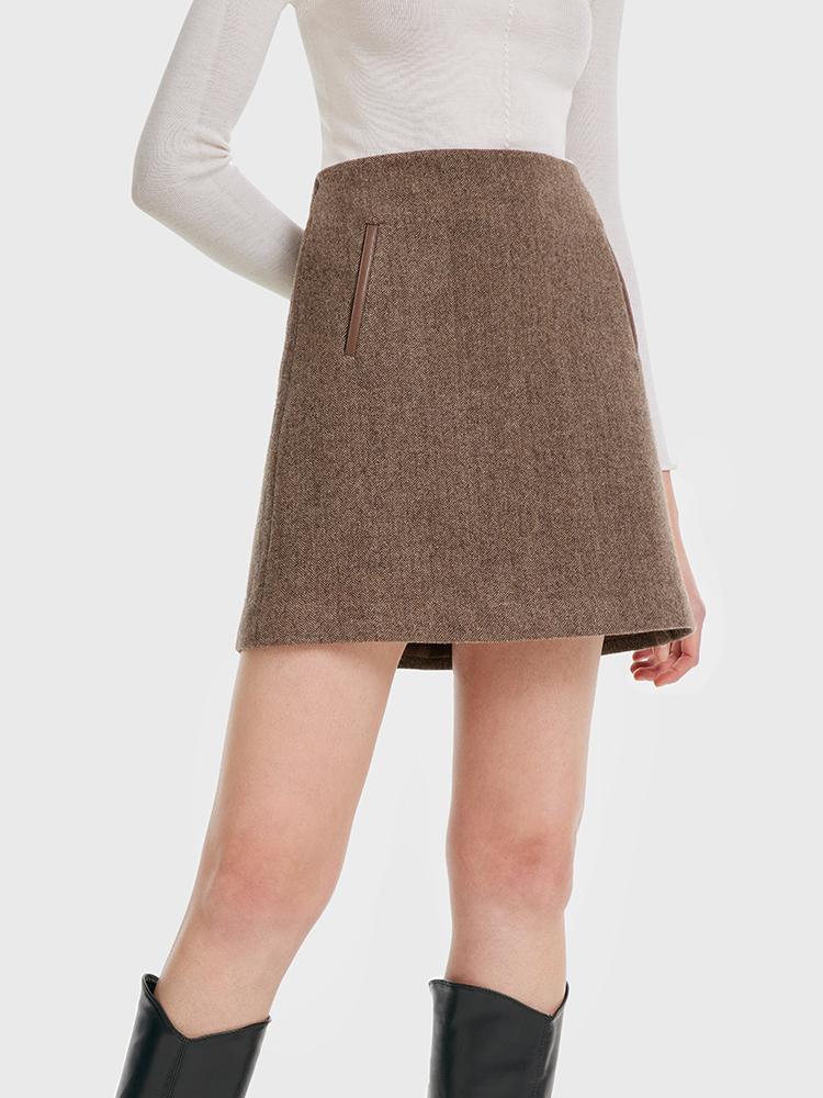 Washable Wool A-line Skirt GOELIA