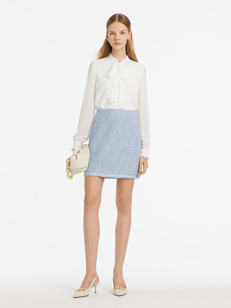 Blue A-Line Women Skirts With Pockets GOELIA