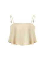 Acetate Ruffle Women Crop Camisole With Bra Pads GOELIA
