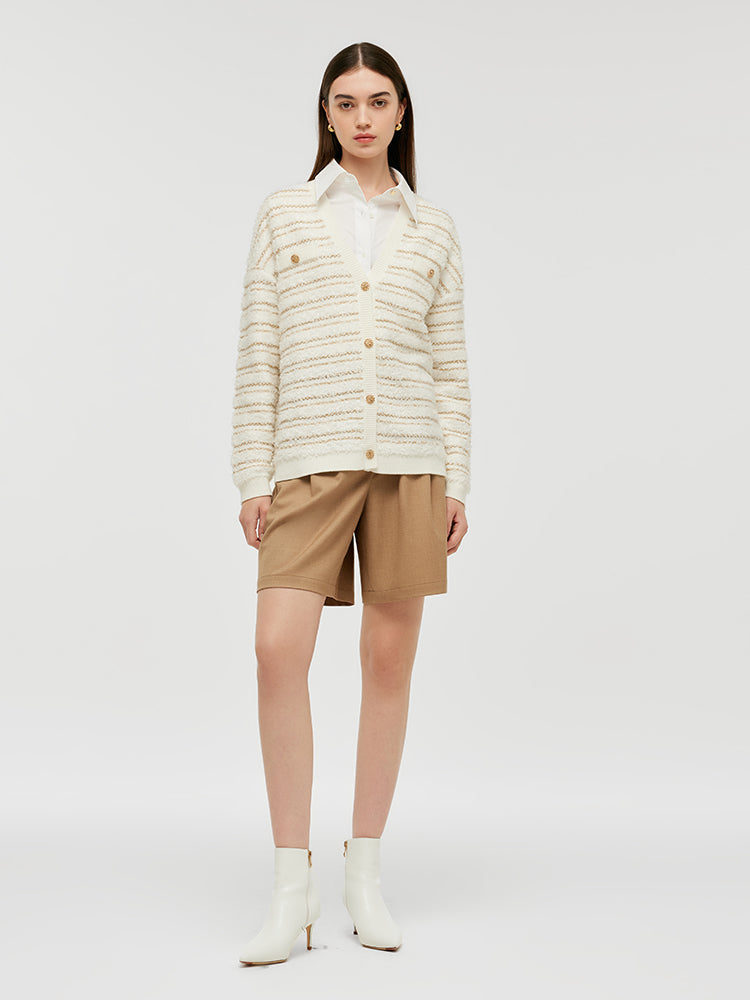 Tencel Wool Single-Breasted Women Cardigan GOELIA