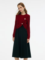 Lyocell Wool Blend Sweater And Knit Vest Dress Two-Piece Set GOELIA