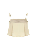 Acetate Ruffle Women Crop Camisole With Bra Pads GOELIA