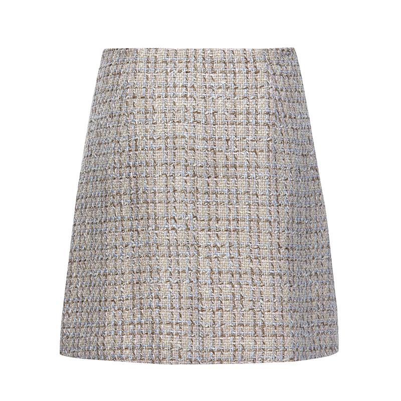 A-line Woolen Tweed Mini Skirt GOELIA